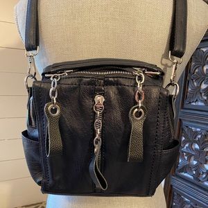 Black leather backpack purse NWOT